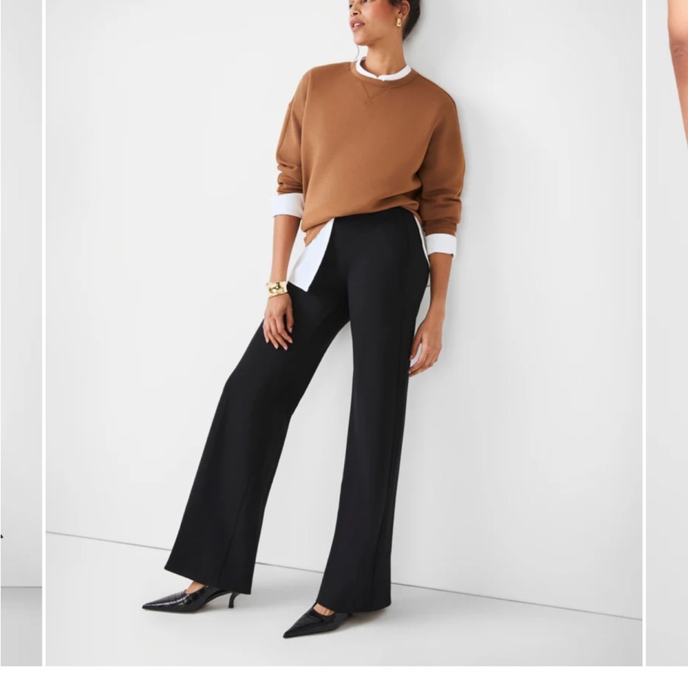 SPANX Gray Wide Leg Pants High Waisted Flare